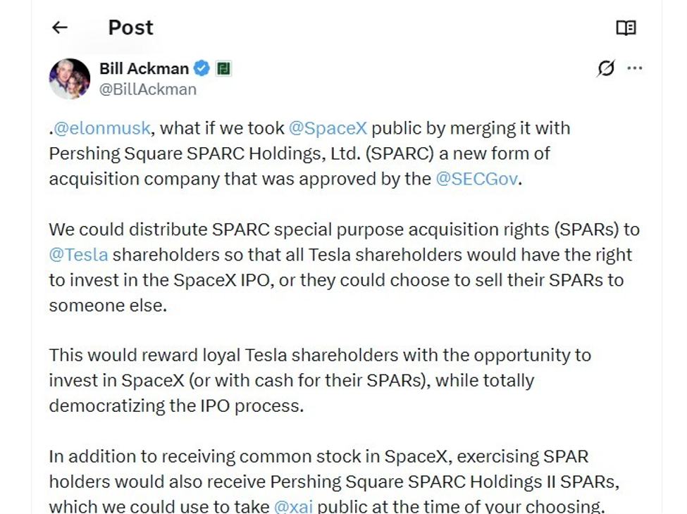 Ackman20proposes20taking20SpaceX20public20via20a20SPARC20merger id f43a63bd c030 41f5 b82f 8a50db809233 size975
