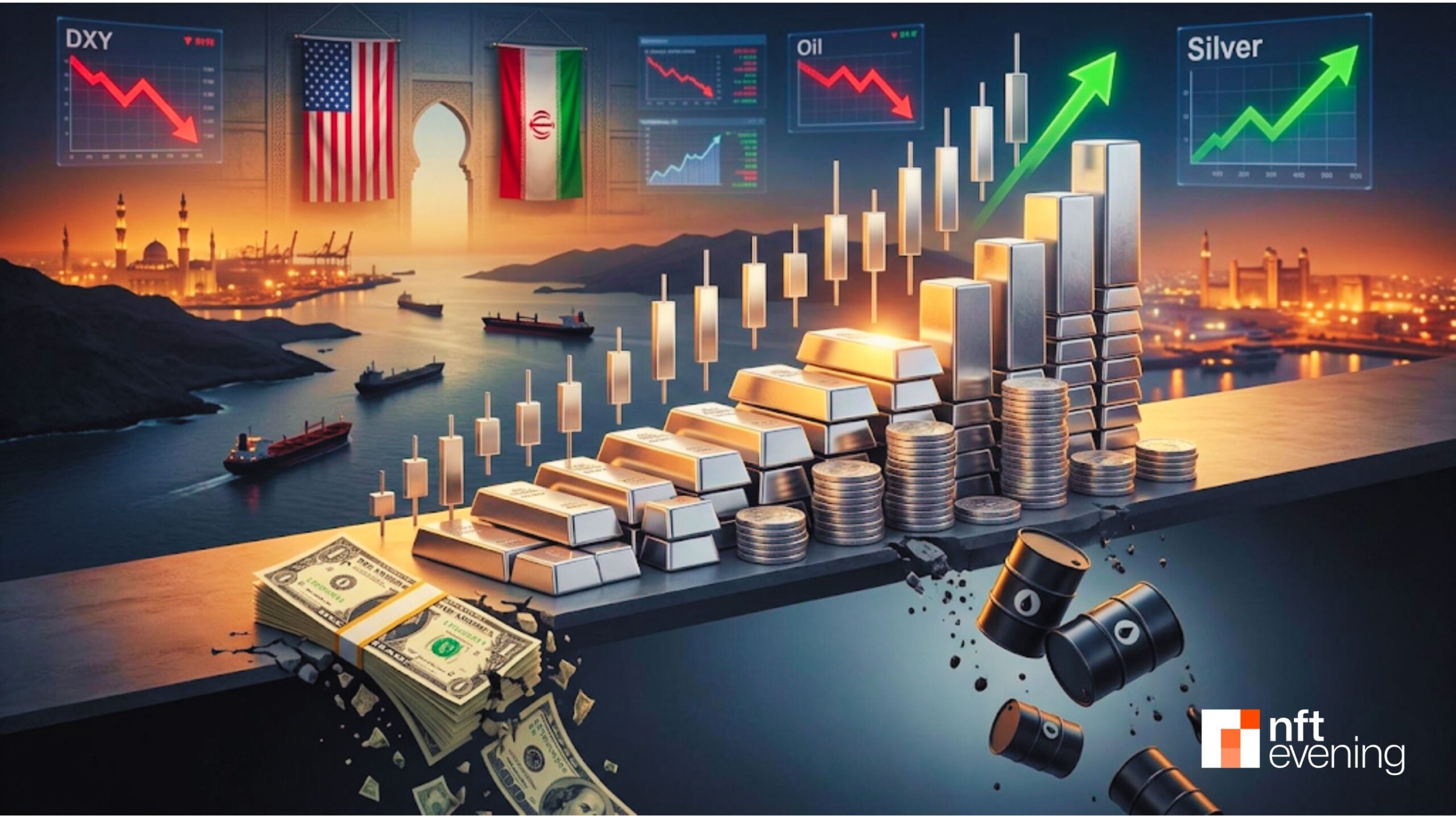 Silver Price Rally Soars Above $77 as US–Iran Ceasefire Sends Dollar Plunging