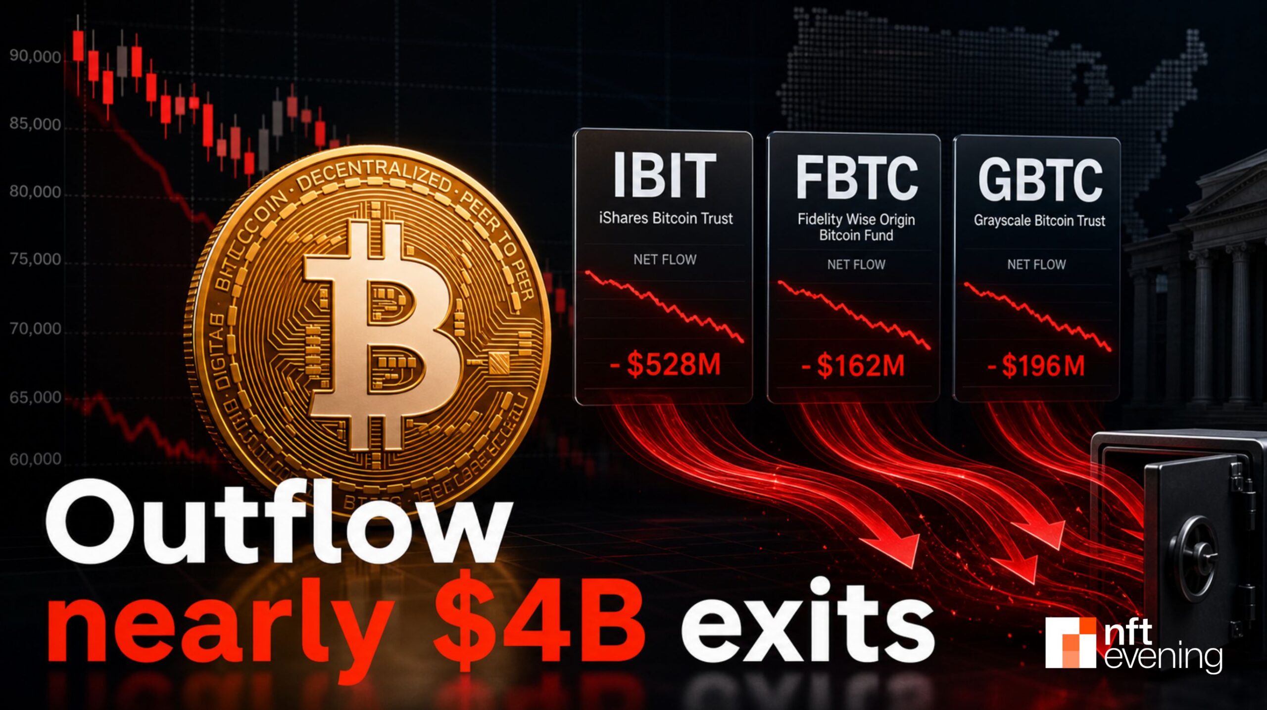 U.S. Spot Bitcoin ETFs Extend Record Outflow Streak to 12 Days as Nearly $4B Exits